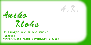aniko klohs business card